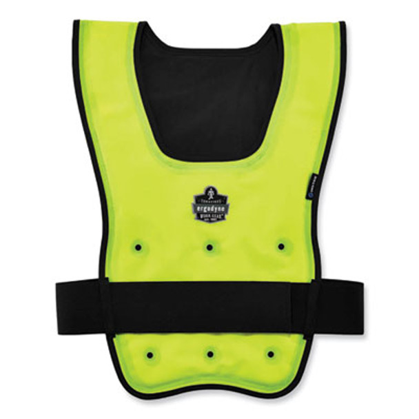 Chill-Its 6687 Economy Dry Evaporative Cooling Elastic Waist Vest, Nylon, Small/Medium, Lime