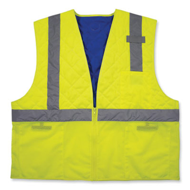 Chill-Its 6668 Class 2 Hi-Vis Safety Cooling Vest, Polymer, Small, Lime