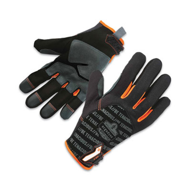 Proflex 810 Reinforced Utility Gloves, En388: 3121X, 9" Long, Small, Black, Pair