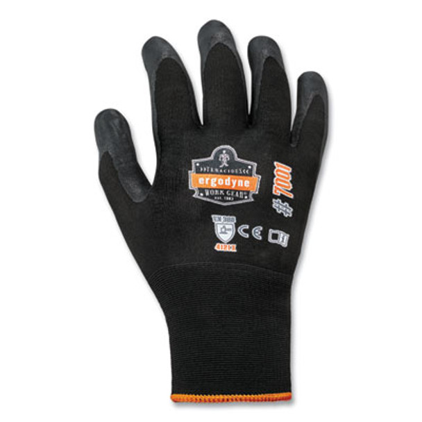 Proflex 7001-Case Nitrile Coated Gloves, En388: 4121X, 8.5" Long, Medium, Black, 144 Pairs/Carton