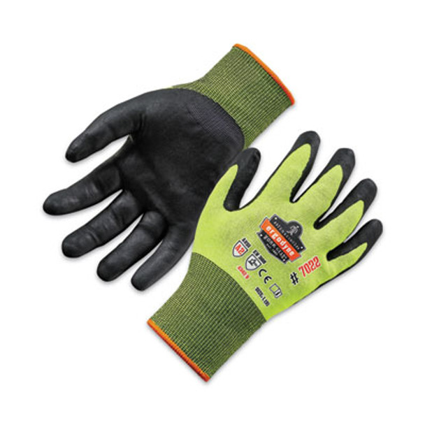 Proflex 7022 Ansi A2 Coated Cr Gloves Dsx, En388: 4342B, 9.25" Long, Large, Lime, 144 Pairs/Carton