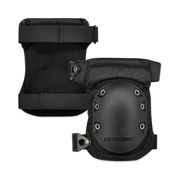 Proflex 435 Hinged Gel Knee Pad With Buckles, Hard Cap, Buckle Closure, One Size Fits Most, Black, Pair