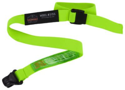 Squids 3155 Elastic Lanyard With Clamp, 2 Lb Max Working Capacity, 18"-48" Long, Lime, 10/Pack