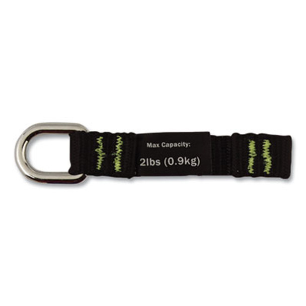 Squids 3700 Nylon Webbing Tool Tails With D-Rings, 2 Lb Max Working Capacity, 3.5" Long, Black, 6/Pack, 10 Packs/Carton