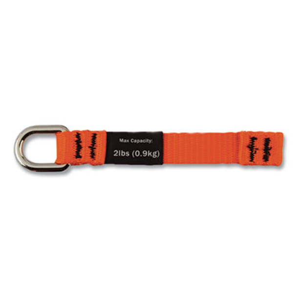 Squids 3700 Nylon Webbing Tool Tails With D-Rings, 2Lb Max Working Capacity, 4.5" Long, Orange/Black, 6/Pack, 10 Packs/Carton