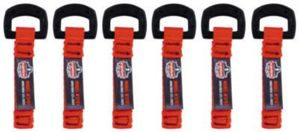 Squids 3707 Web Tool Tether Attachment w/ Non-Conductive D-Ring Tool Tails, 2 Lb Max Working Capacity, 3.5", Orange, 6/Pack