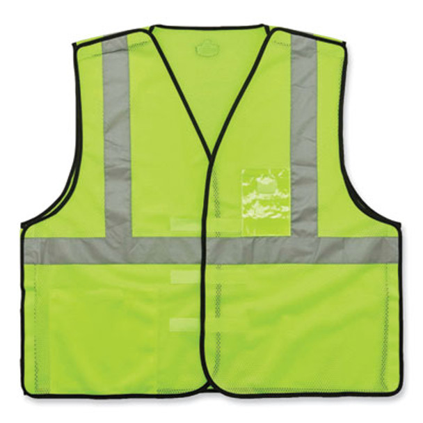 Glowear 8216Ba Class 2 Breakaway Mesh Id Holder Vest, Polyester, 4X-Large/5X-Large, Lime