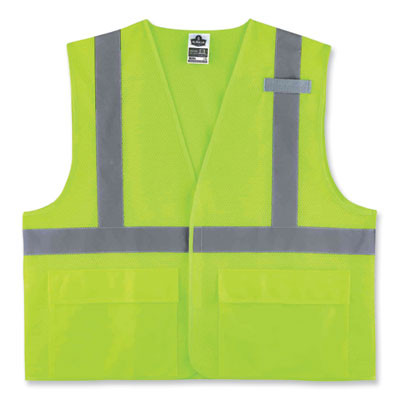 Glowear 8220Hl Class 2 Standard Mesh Hook And Loop Vest, Polyester, 4X-Large/5X-Large, Lime