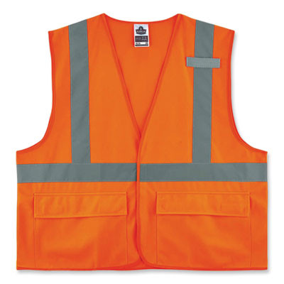 Glowear 8225Hl Class 2 Standard Solid Hook And Loop Vest, Polyester, Orange, Large/X-Large