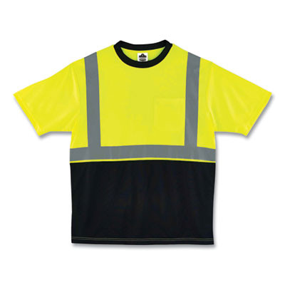 Glowear 8289Bk Class 2 Hi-Vis T-Shirt With Black Bottom, 2X-Large, Lime