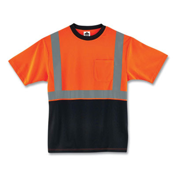 Glowear 8289Bk Class 2 Hi-Vis T-Shirt With Black Bottom, 4X-Large, Orange