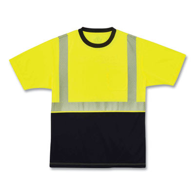 Glowear 8280Bk Class 2 Performance T-Shirt With Black Bottom, 4X-Large, Lime