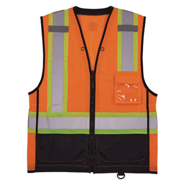 Glowear 8251Hdz Class 2 Two-Tone Hi-Vis Safety Vest, 4X-Large To 5X-Large, Orange