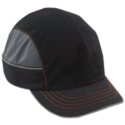 Skullerz 8950 Bump Cap, Short Front Brim, Xxx-Small To Large (Up To 7.5), 0.01" Insert, Black