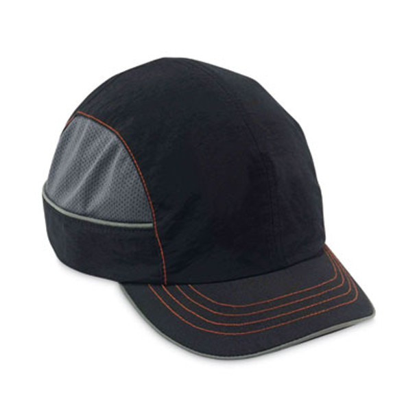 Skullerz 8950Xl Xl Bump Cap Hat, Short Brim, Black