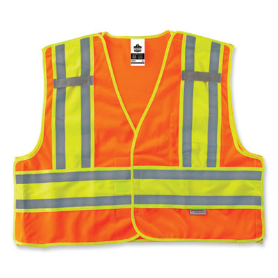 Glowear 8245Psv Class 2 Public Safety Vest, Polyester, Large/X-Large, Orange