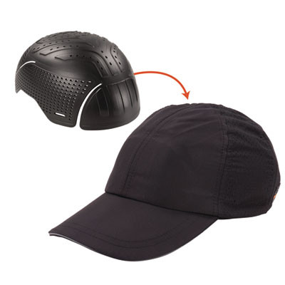 Skullerz 8947 Lightweight Baseball Hat And Bump Cap Insert, Front Brim, Medium To Large (6.75 To 7.75), 0.2" Insert, Black