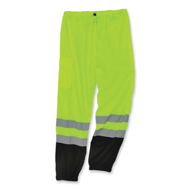 Glowear 8910Bk Class E Hi-Vis Pants With Black Bottom, Polyester, 4X-Large/5X-Large, Lime