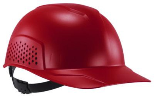 Skullerz 8951 Vented Hard Shell Bump Cap, Short Brim, Red