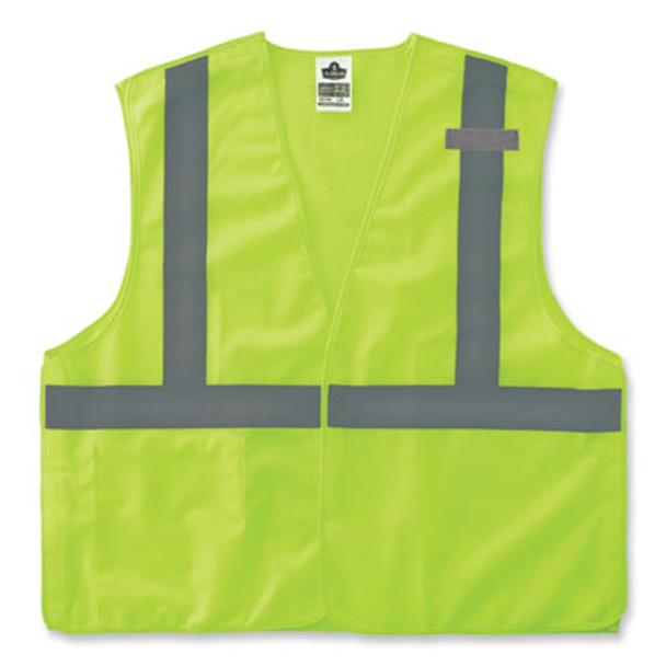 Glowear 8215Ba-S Single Size Class 2 Economy Breakaway Mesh Vest, Polyester, Large, Lime