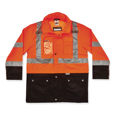Glowear 8386 Class 3 Hi-Vis Outer Shell Jacket, Polyester, Small, Orange