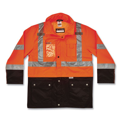 Glowear 8386 Class 3 Hi-Vis Outer Shell Jacket, Polyester, Large, Orange