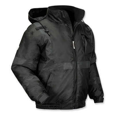 Glowear 8377Ev Non-Certified Hi-Vis Quilted Bomber Jacket, Black, X-Large