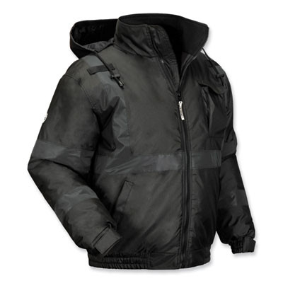 Glowear 8377Ev Non-Certified Hi-Vis Quilted Bomber Jacket, Black, 3X-Large
