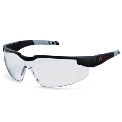 Skullerz Dellenger Anti-Fog Safety Glasses With Adjustable Temples, Matte Black Half Frame, Clear Single Lens