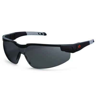 Skullerz Dellenger Safety Glasses With Adjustable Temples, Matte Black Half Frame, Smoke Single Lens