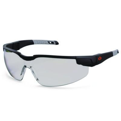 Skullerz Dellenger Anti-Fog Safety Glasses With Adjustable Temples, Matte Black Half Frame, Clear Single I/O Lens