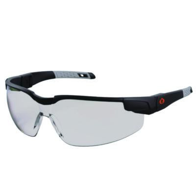 Skullerz Dellenger Anti-Scratch Anti-Fog Safety Glasses, Adjustable Temples, Matte Black Half Frame, Clear Single I/O Lens
