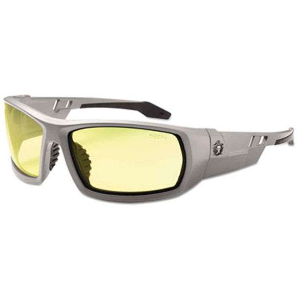 Skullerz Odin Safety Glasses, Gray Frame/Yellow Lens, Nylon/Polycarb