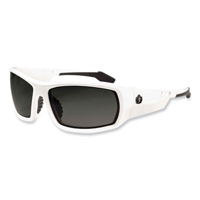 Skullerz Odin Safety Glasses, White Full Frame, Smoke Dual Lens