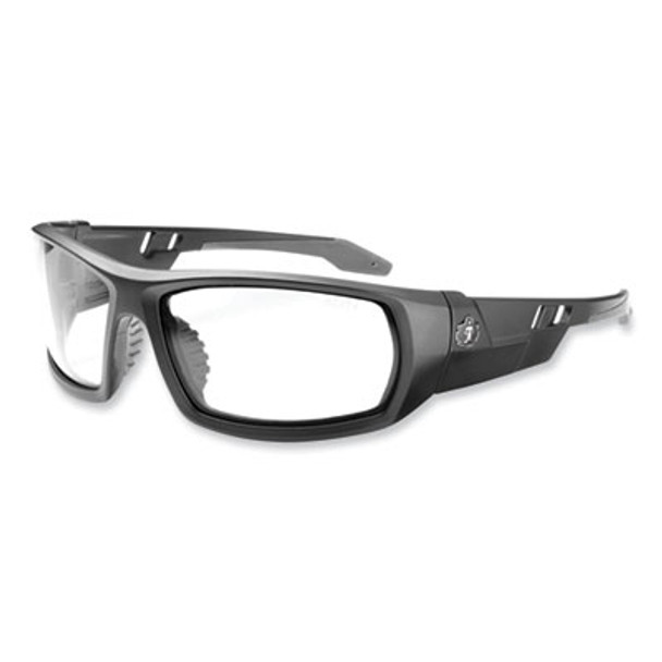 Skullerz Odin Safety Glasses, Matte Black Nylon Impact Frame, Anti-Fog Clear Polycarbonate Lens