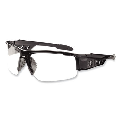 Skullerz Dagr Safety Glasses, Black Half Frame, Clear Single Anti-Fog Lens