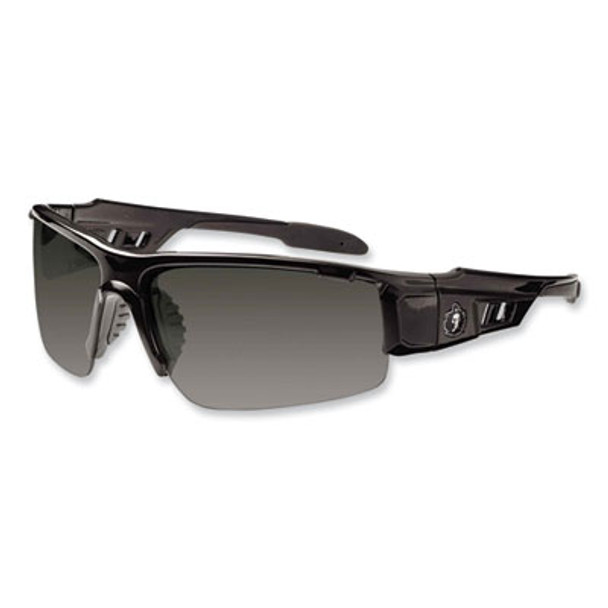 Skullerz Dagr Safety Glasses, Black Nylon Impact Frame, Anti-Fog Smoke Polycarbonate Lens