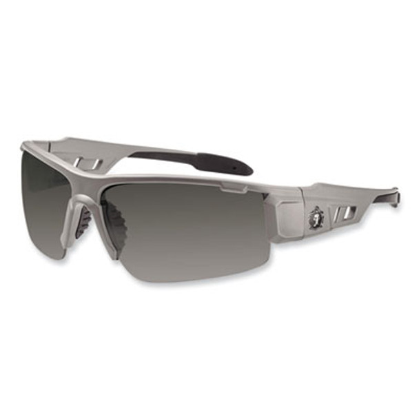Skullerz Dagr Safety Glasses, Matte Gray Nylon Impact Frame, Anti-Fog Smoke Polycarbonate Lens