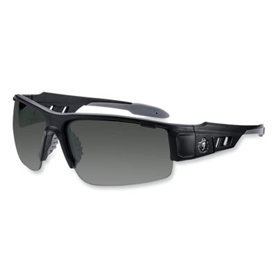 Skullerz Dagr Safety Glasses, Matte Black Half Frame, Smoke Single Anti-Fog Lens