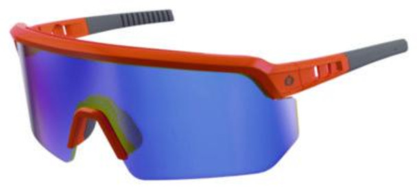 Skullerz Aegir Anti-Scratch And Enhanced Anti-Fog Safety Glasses, Polorized, Orange Nylon Frame, Blue Mirror Polycarb Lens