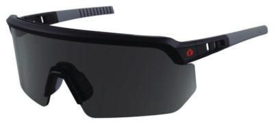 Skullerz Aegir Anti-Scratch Enhanced Anti-Fog Safety Glasses, Matte Black Half Frame, Polarized Smoke Single Lens