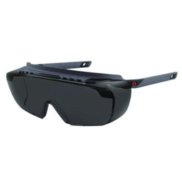 Skullerz Osmin Anti-Scratch/Anti-Fog Safety Glasses, Matte Black Polycarbonate Frame, Smoke Polycarbonate Lens
