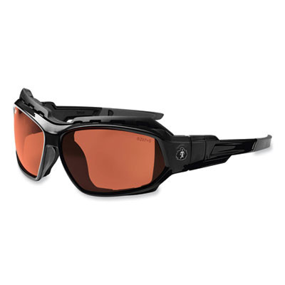 Skullerz Loki Safety Glasses/Goggles, Black Full Frame, Polarized Copper Dual Lens