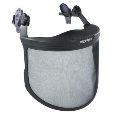 Skullerz 8989 Mesh Face Shield With Adapter For Hard Hat And Safety Helmet, Gray