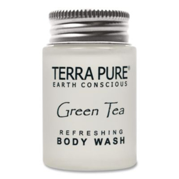 Terra Pure Body Wash Jam Jar, Green Tea Lemongrass, 1 Oz Jar, 300/Carton