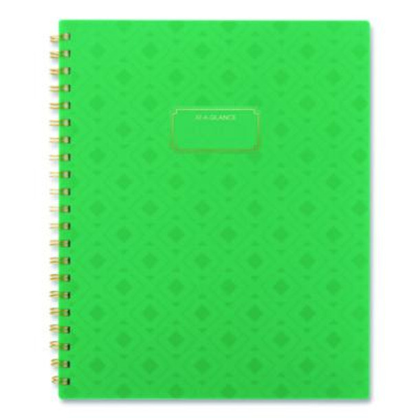 Badge Geo Weekly/Monthly Planner, 11 x 8.5, Green Cover, 13-Month (Jan-Jan): 2026