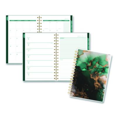 Emerald Isle Weekly/Monthly Planner, 8.5 x 5.5, Green Marbled Cover, 12-Month (Jan-Dec): 2026