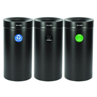 27 Gallon Black Stainless Steel Compost Bin, Recycling Can And Trash Receptacle