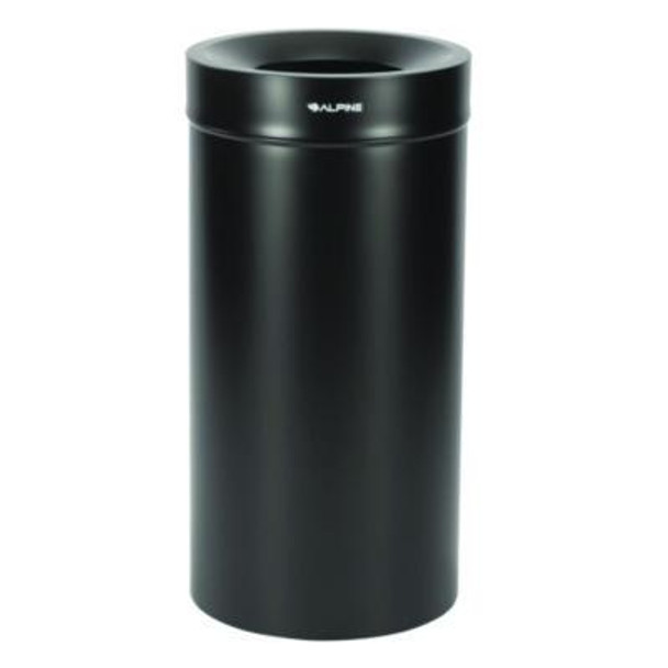 27 Gallon Stainless Steel Commercial Indoor Trash Can, Black