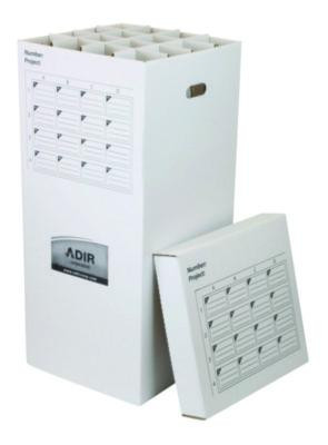 16 Slot Blueprint Rolled File Upright Storage Box, 16 Compartments, 17.5 x 17.5 x 37, White